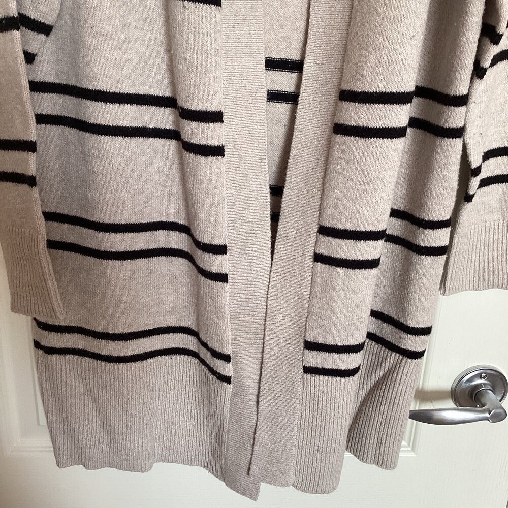 Reitmans Women's Long Open Knit Cardigan Duster Wrap-Over Size M Cotton Blend - Picture 4 of 7